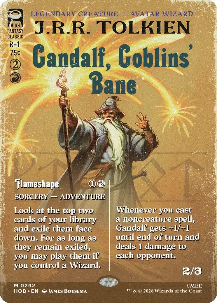 Gandalf, Goblins\' Bane (Borderless) #242 (NM) The Hobbit (HOB) MTG