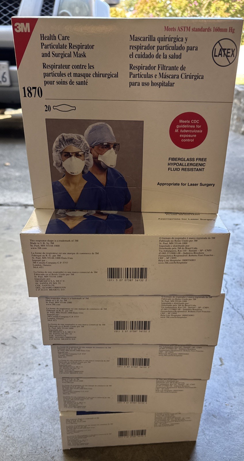 LOT OF 6 SEALED Niosh Health Care Particulate Respirator Surgical Mask 1870 20