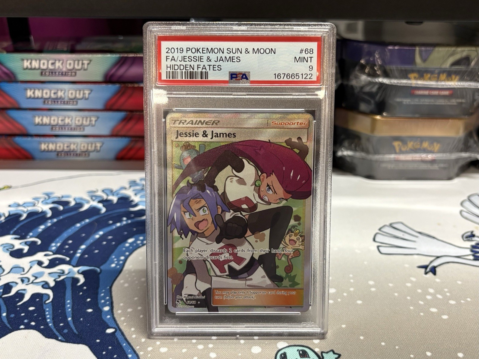 2019 POKEMON JESSIE & JAMES #68 FULL ART HIDDEN FATES SUN & MOON Mint PSA 9
