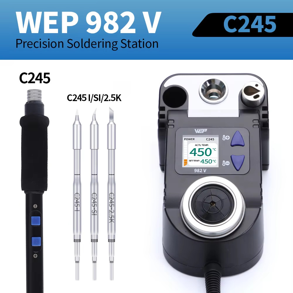 WEP 982-V Soldering Iron Kit C245/C210 Micro Solder Station Fast Heating Digital