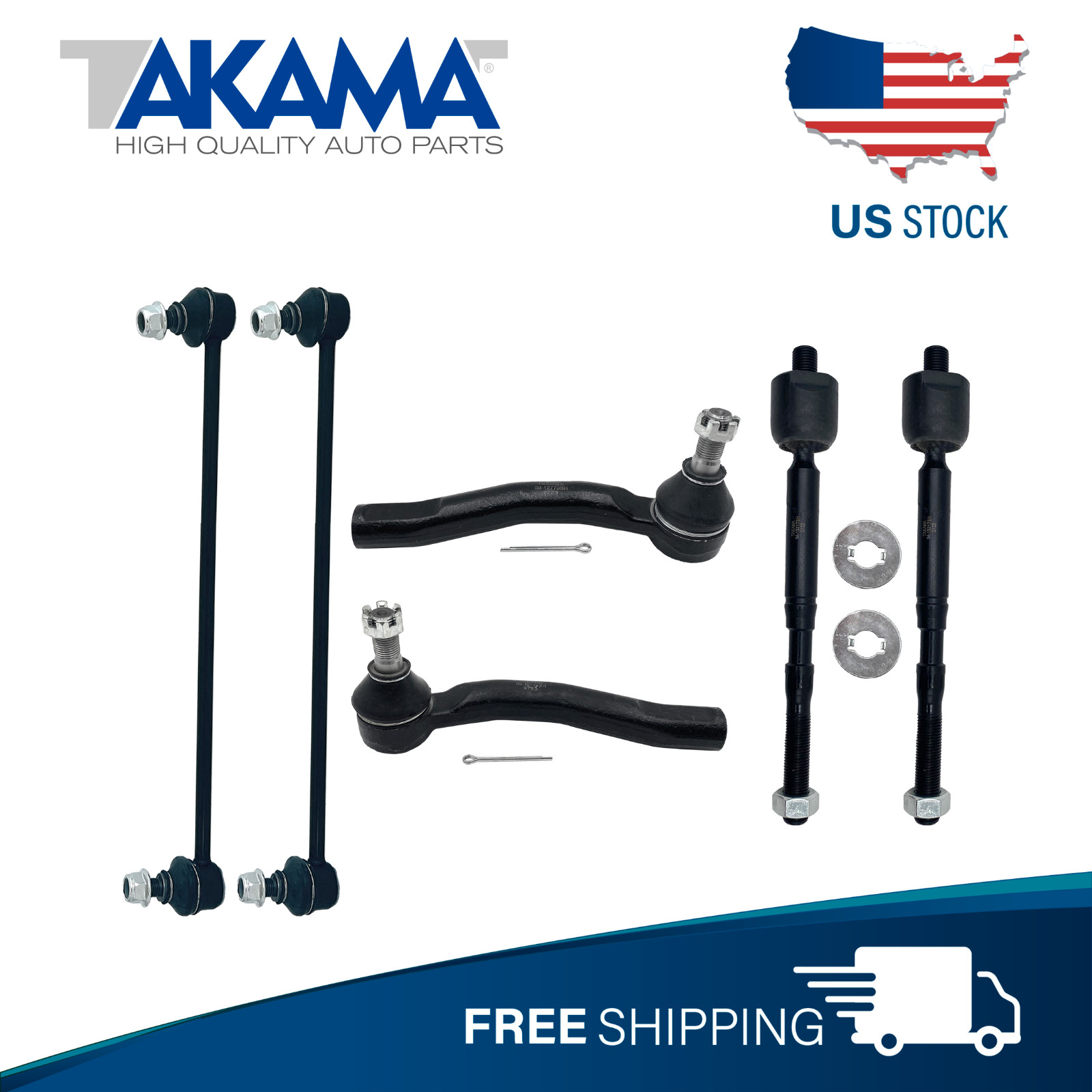 6 pcs Outer +Inner Tie Rod Ends + stabilizer links For 12-19 Prius C 06-18 Yaris 6 pcs Outer +Inner Tie Rod Ends + stabilizer links For 12-19 Prius C 06-18 Yaris