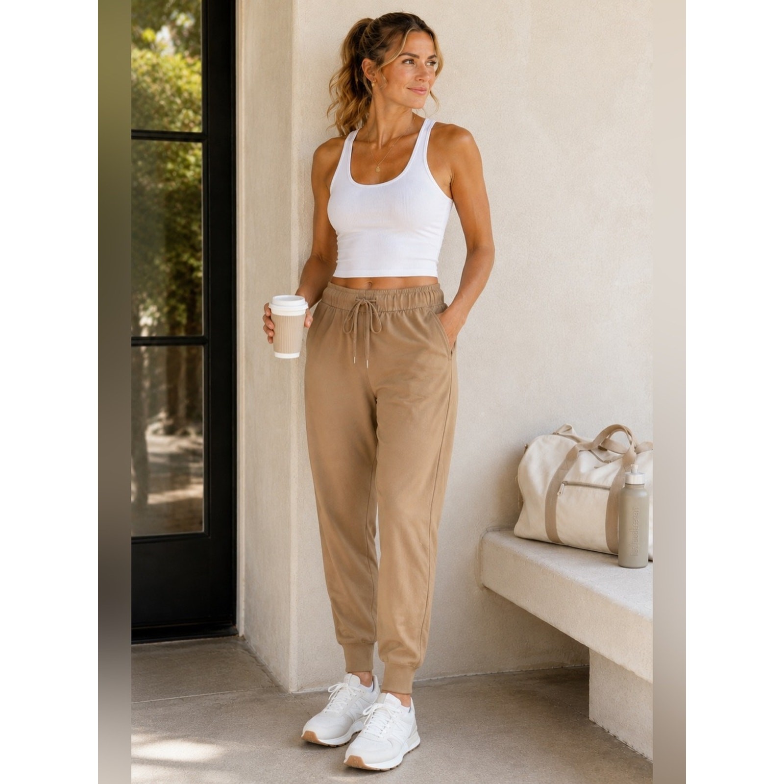 Lululemon Performance Woven Jogger Pants | Camel | Size 6 Drawstring Athleisure