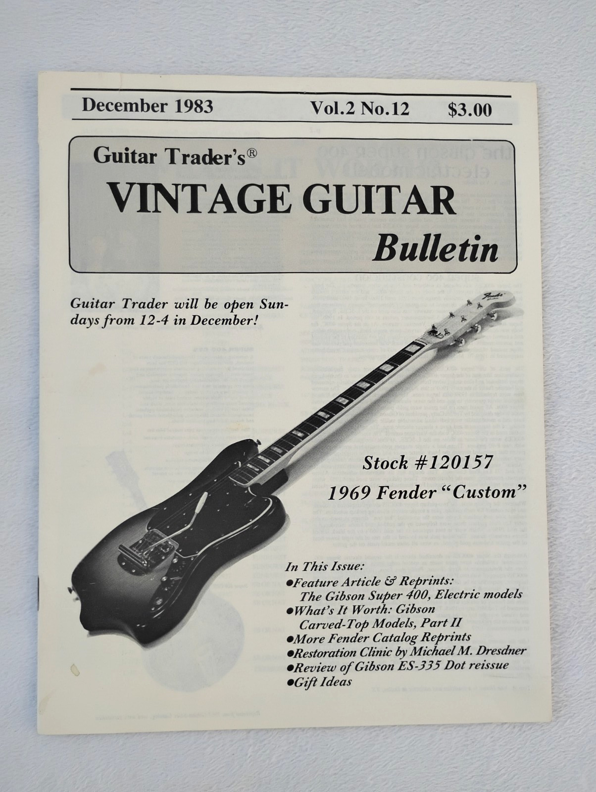 VINTAGE 1983 FENDER MAVERICK CUSTOM ELECTRIC GUITAR TRADER MAGAZINE CATALOGUE VINTAGE 1983 FENDER MAVERICK CUSTOM ELECTRIC GUITAR TRADER MAGAZINE CATALOGUE