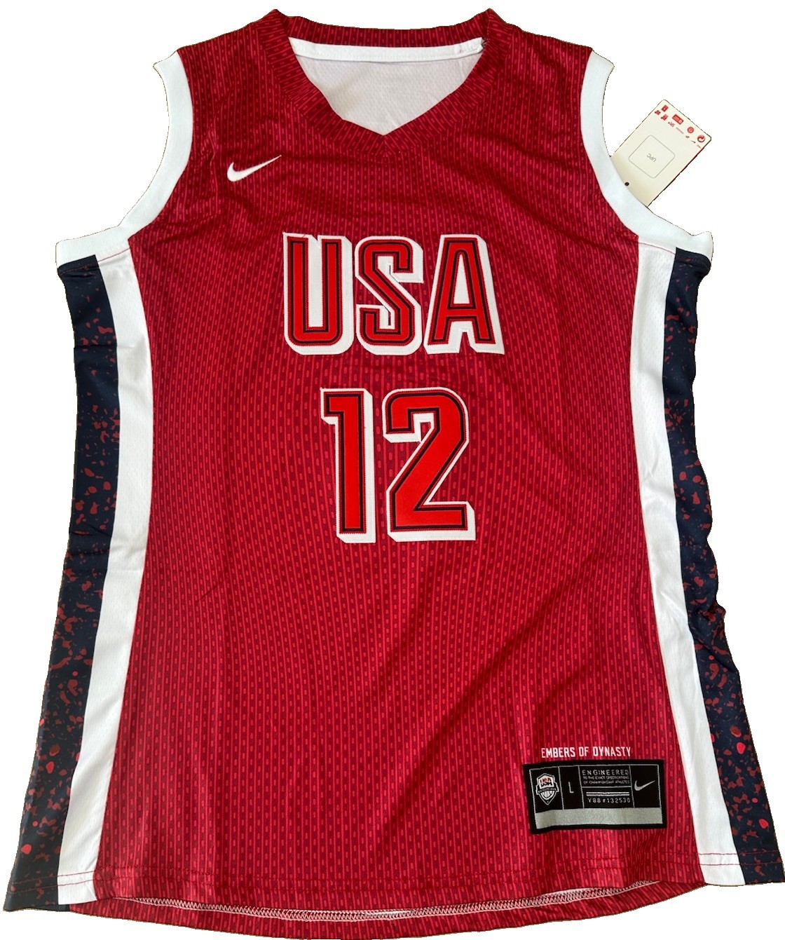 Caitlin Clark USA Red Stitched New RARE Jersey Womens L Large Indiana Fever