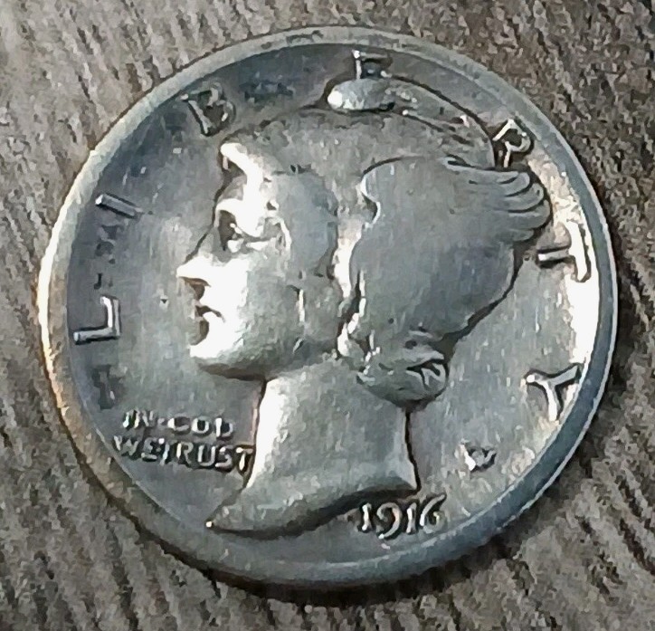 1916-P Mercury Dime - 90% Silver - #2 1916-P Mercury Dime - 90% Silver - #2