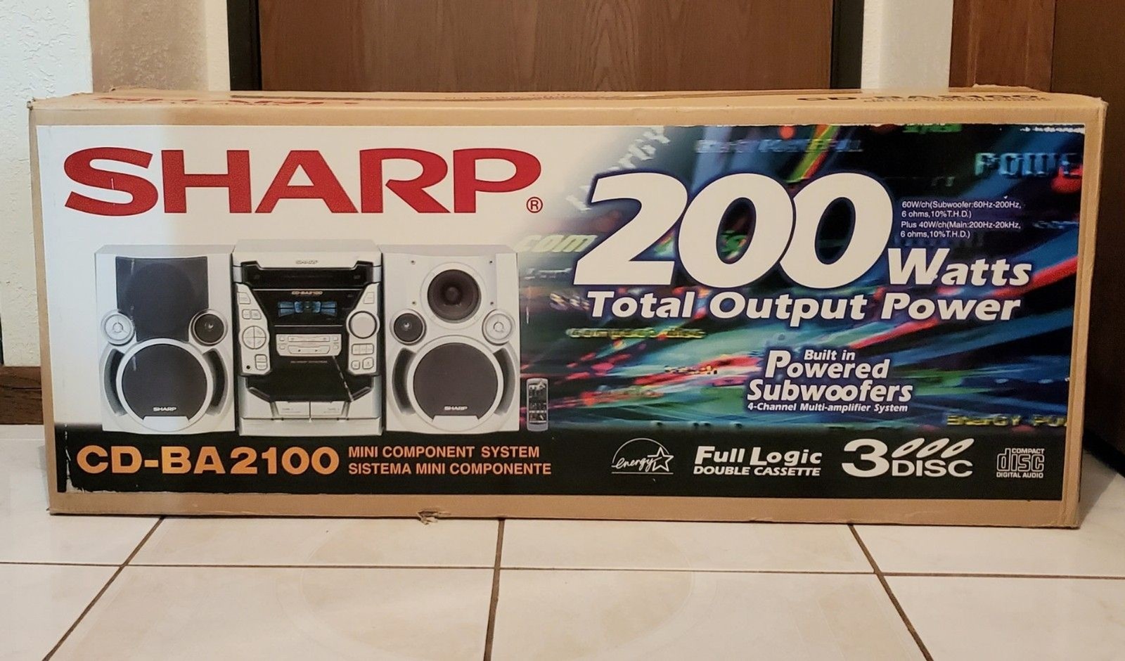 Vintage Sharp Mini Component System 3 CD Double Cassette Tuner Sealed In The Box
