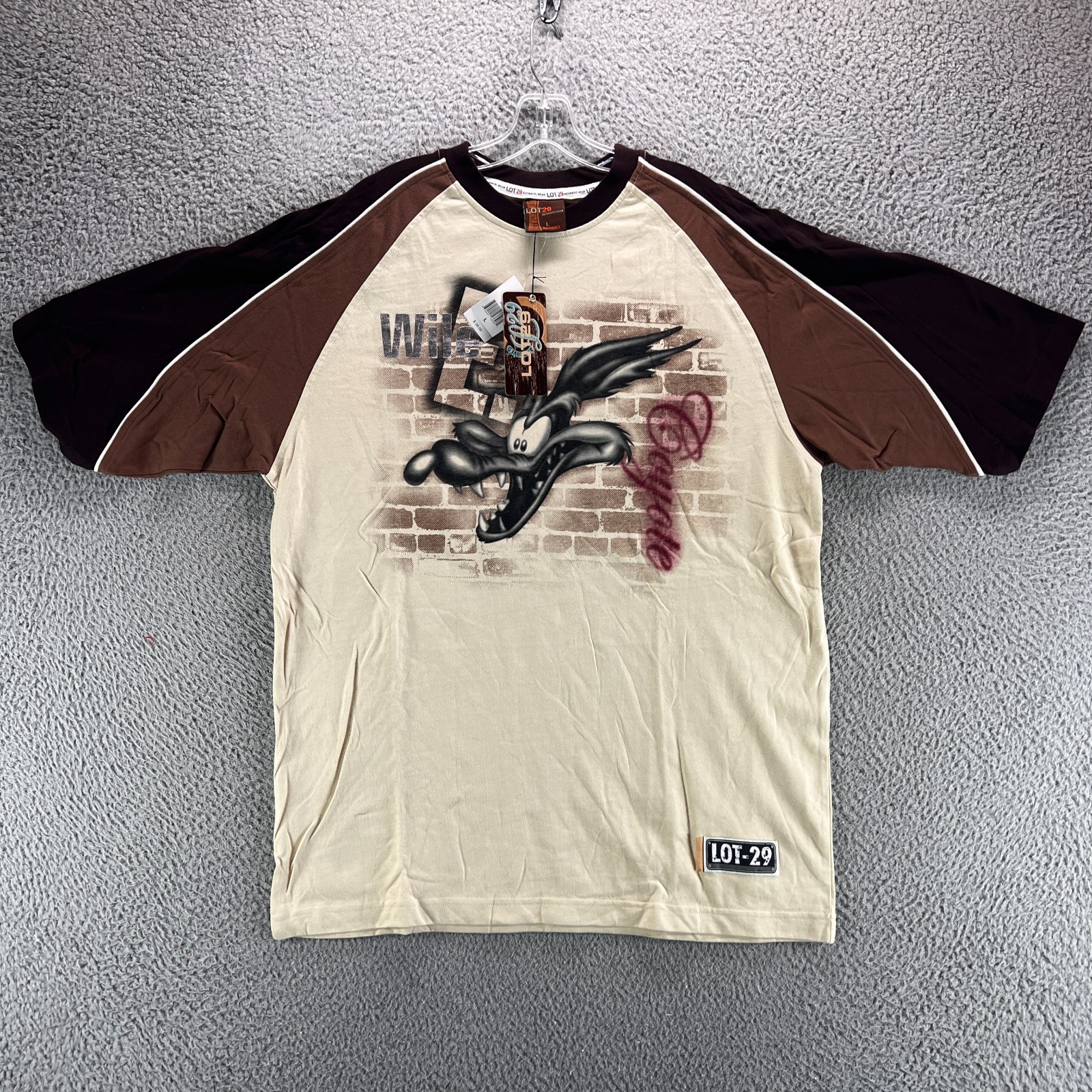 Vintage Wile E Coyote Shirt L Looney Tunes 90s Y2K Streetwear Retros Hippie