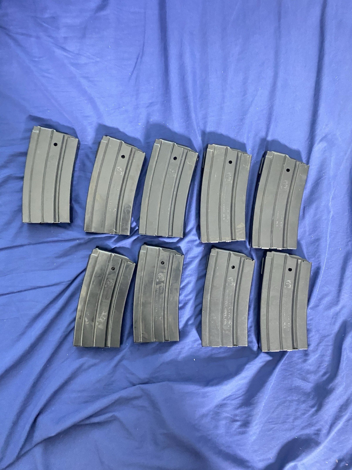 Lot of 9 Factory Ruger Mini-14 10-Round Magazines - Blued Steel OEM Lot of 9 Factory Ruger Mini-14 10-Round Magazines - Blued Steel OEM