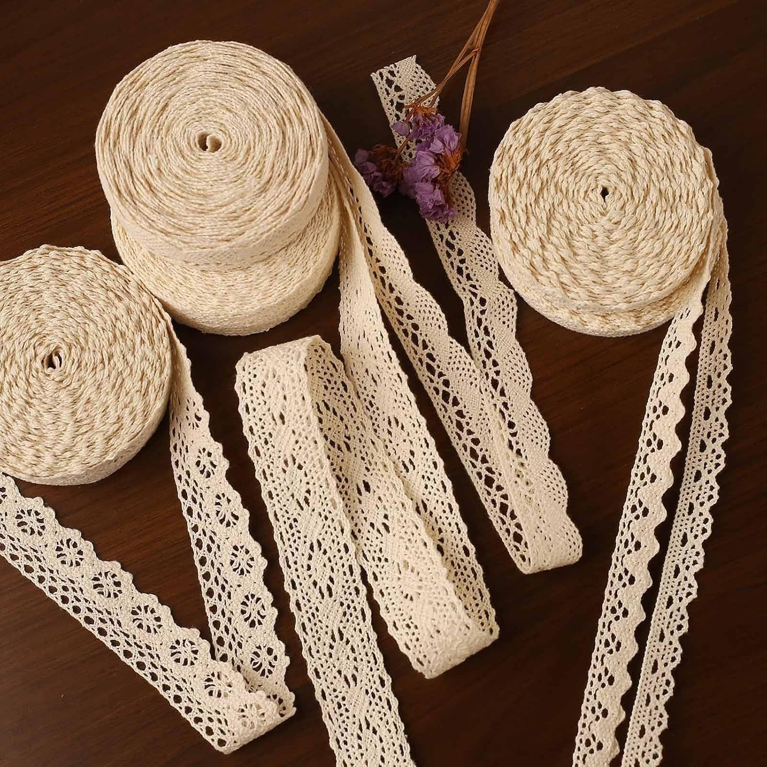 32.8 Yards Vintage Cotton Lace Trim - Exquisite Scallop Design for Crafts