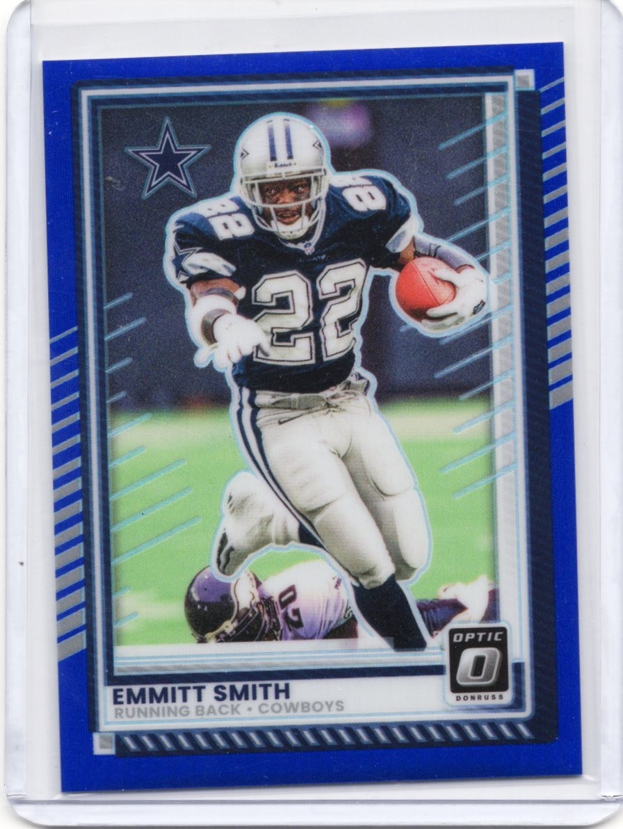 2025 Donruss Optic Emmitt Smith True Blue Prizm /249 Cowboys Color Match #5 2025 Donruss Optic Emmitt Smith True Blue Prizm /249 Cowboys Color Match #5