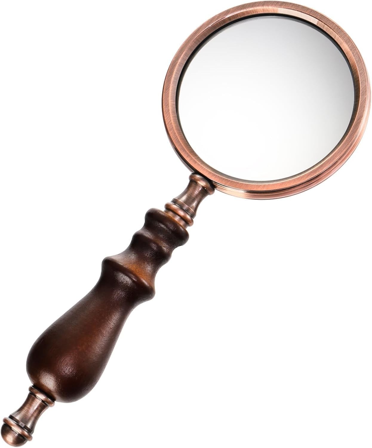 Hiceeden 10X Antique Magnifying Glass, Brass Handheld Magnifier with Wooden