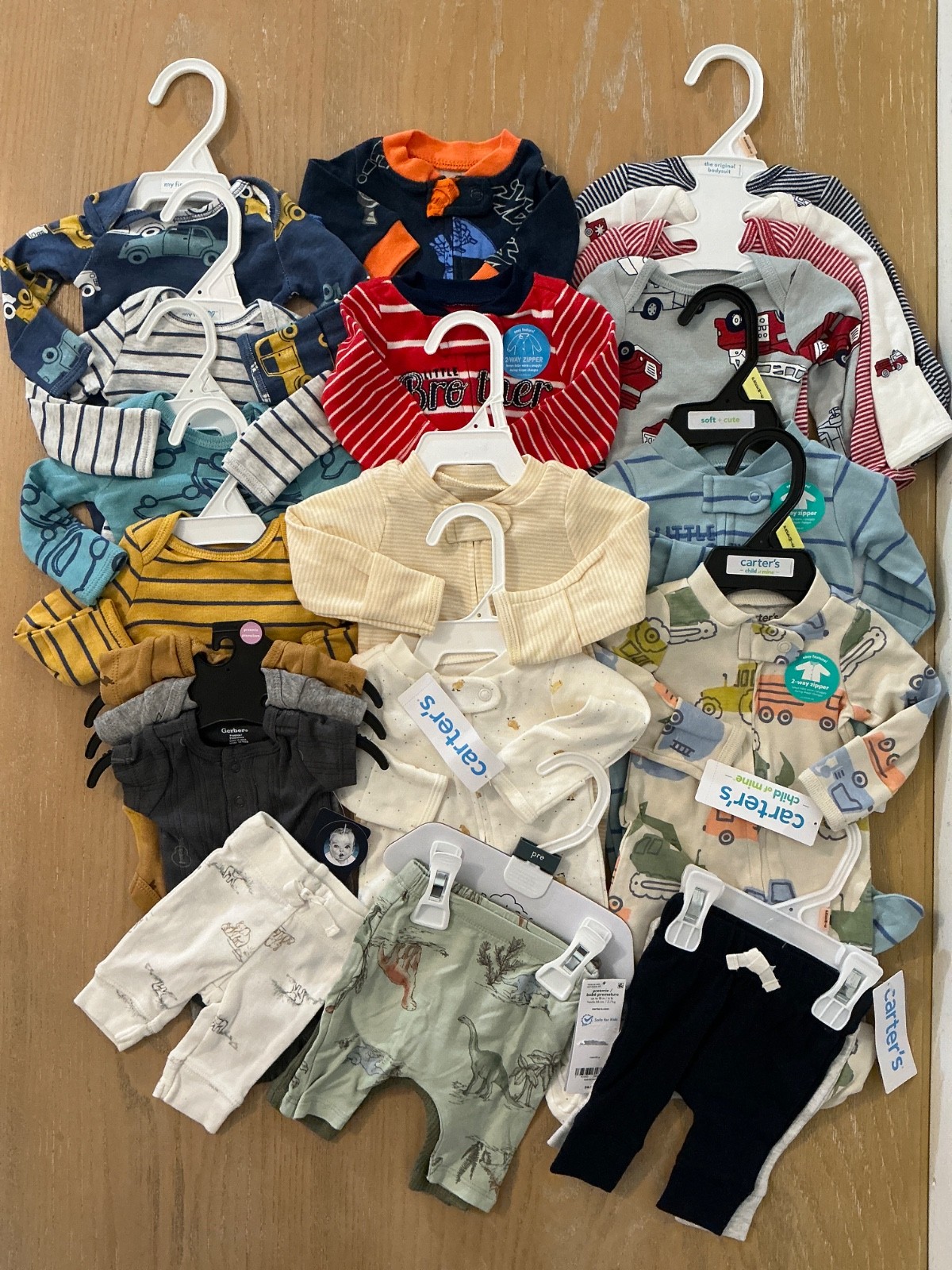 Carter s, Gerber, Others Infant Boys Clothing Lot of 22 Size Preemie