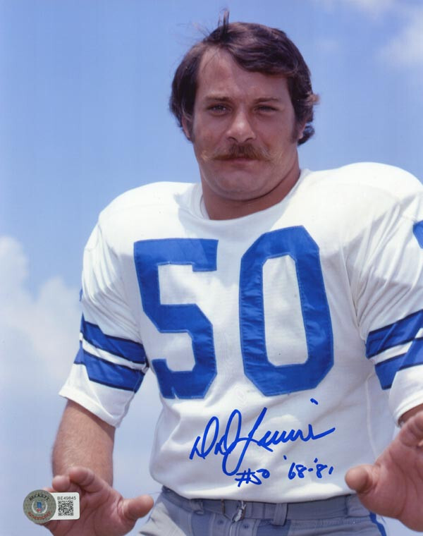 D.D. DD LEWIS SIGNED AUTOGRAPHED 8x10 PHOTO DALLAS COWBOYS LEGEND BECKETT BAS