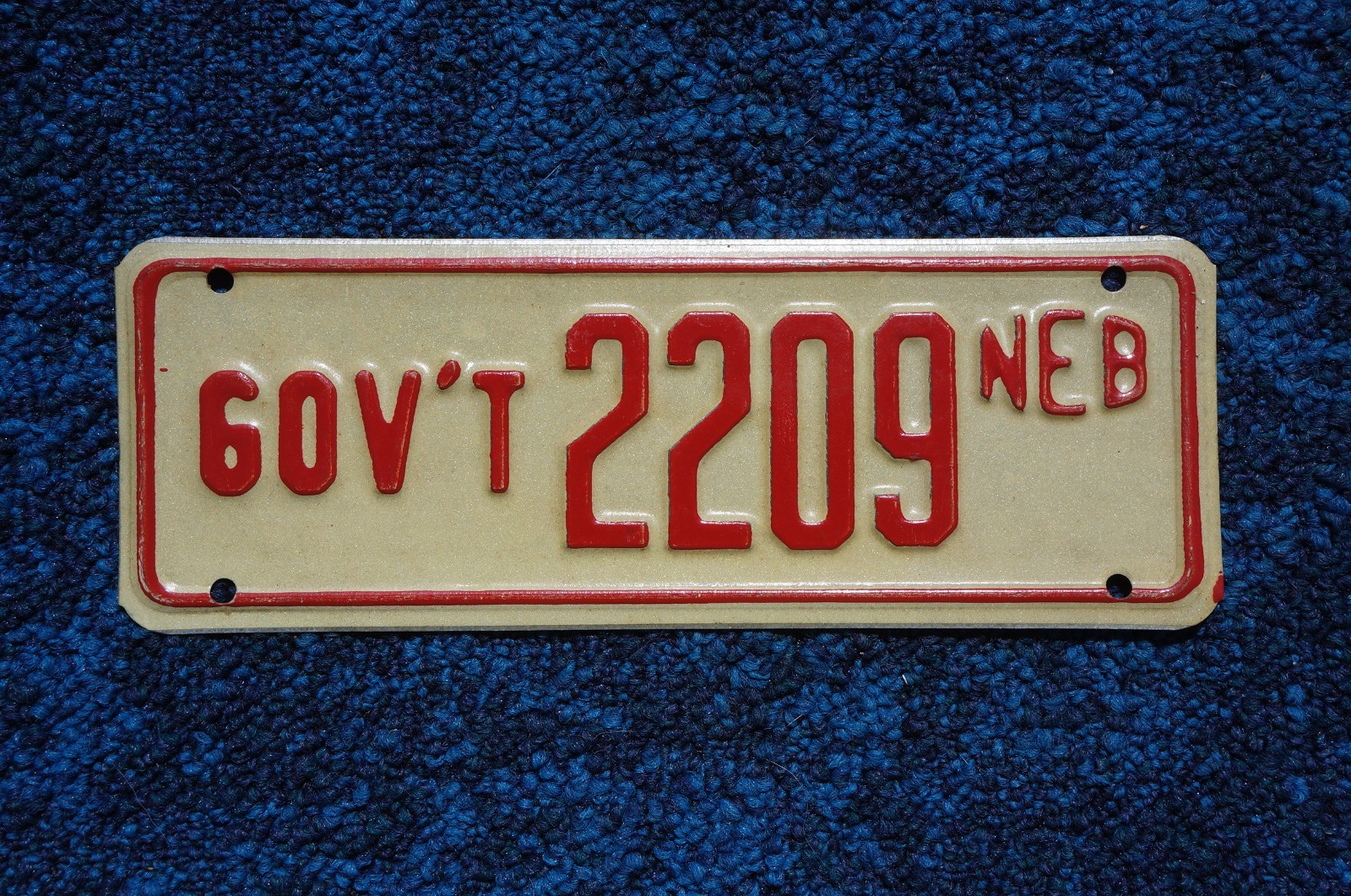 Vintage 1966 - 1975 Nebraska GOVERNMENT MOTORCYCLE License Plate