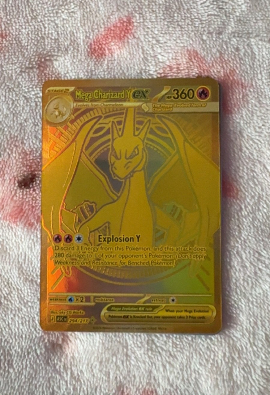 Mega Charizard Y ex 294/217 Me: Ascended Heroes Mega Hyper Rare Gold Holo