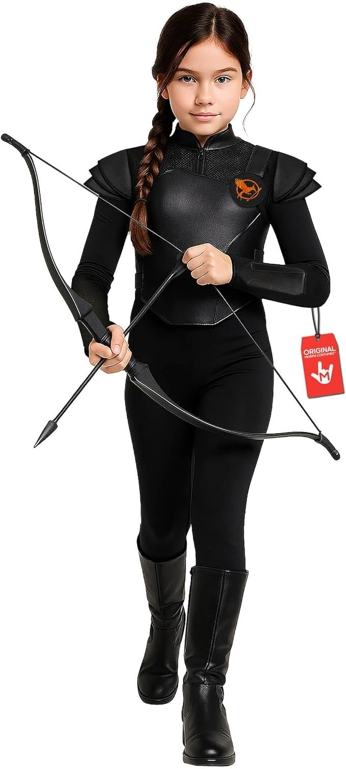 Girls Archer Huntress Costume Kids Katniss Everdeen Bodysuit Hunger Games