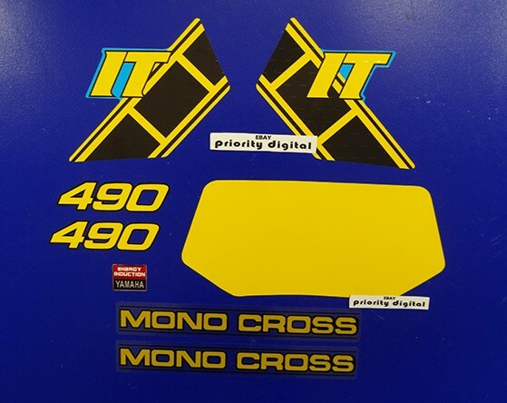 1983 Yamaha IT490 8pc graphics 83' decals stickers kit MX IT 490 enduro