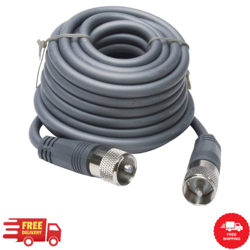 NEW Durable 18 ft RG8X Coax Cable PL259 Ends Low Loss CB Antenna Cable Gray NEW Durable 18 ft RG8X Coax Cable PL259 Ends Low Loss CB Antenna Cable Gray