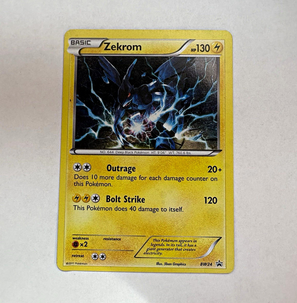 The Pokémon Company Zekrom BW24 Black & White Promo Holo ENG 130 HP 2011