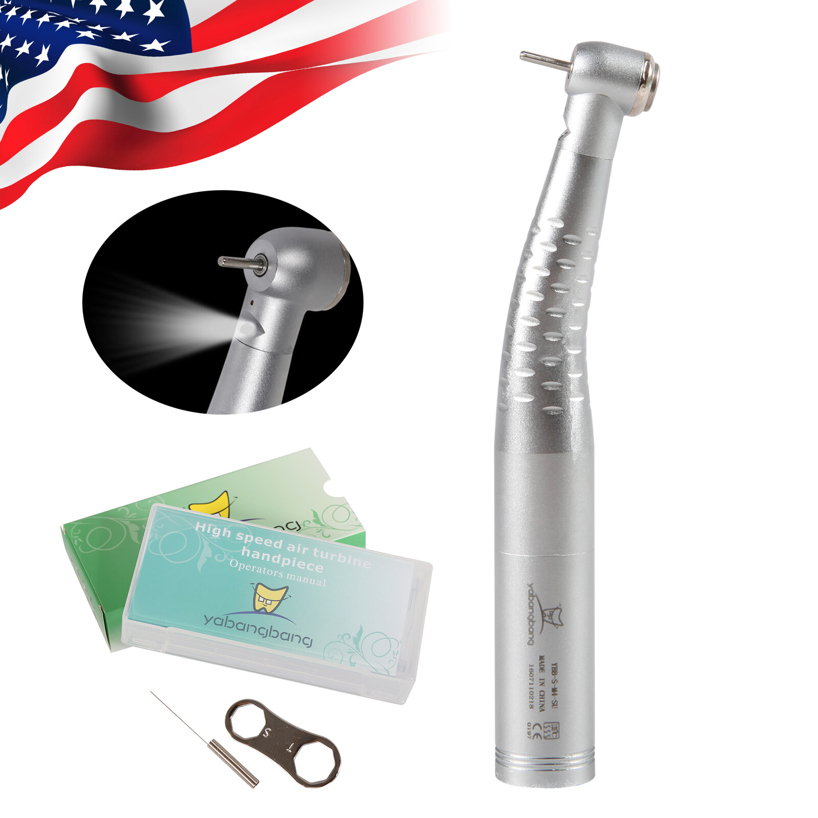 USA Yabang Dental Fiber Optic LED High Speed Handpiece Fit KaV Coupler 6H
