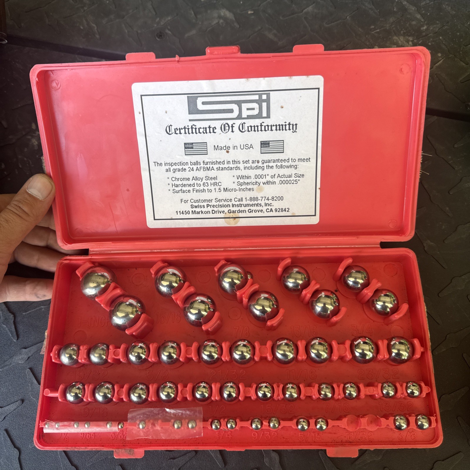 SPI Precision 10-193-1 Gage Balls 044 Set USA (Not Complete) Industrial Tools