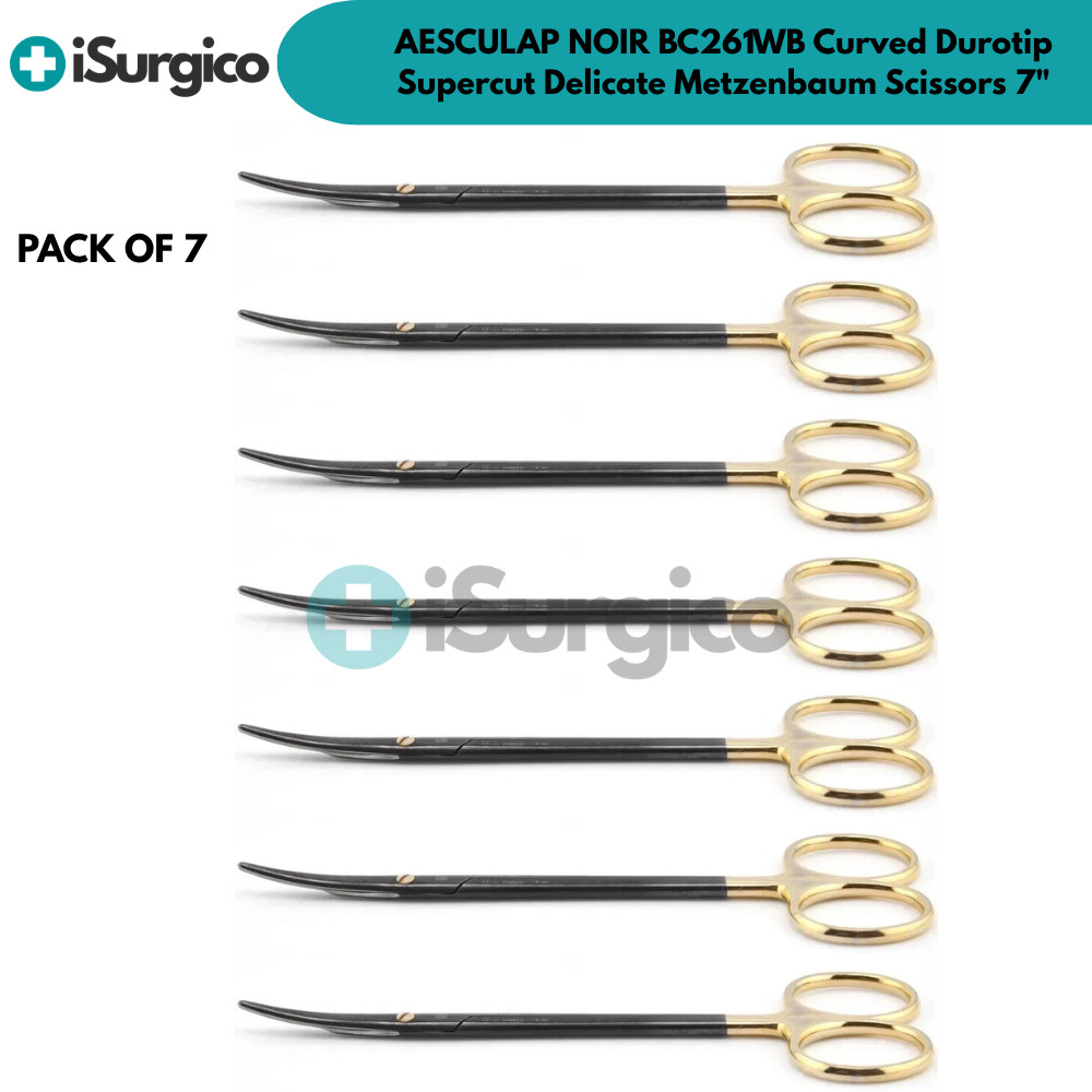 7X AESCULAP NOIR BC261WB Curved Durotip Supercut Delicate Metzenbaum Scissors 7