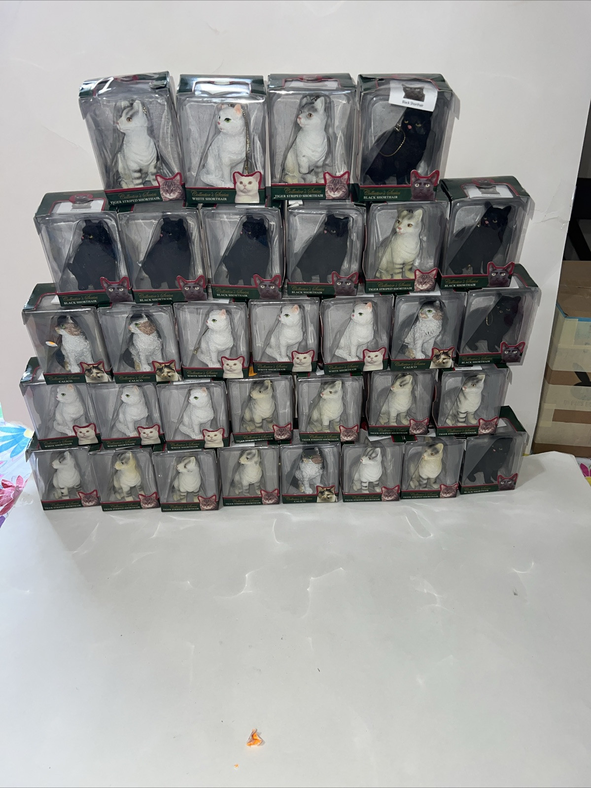 32  Of Vintage Collector's Series Resin Kitty Cat Christmas Tree Ornaments NIB