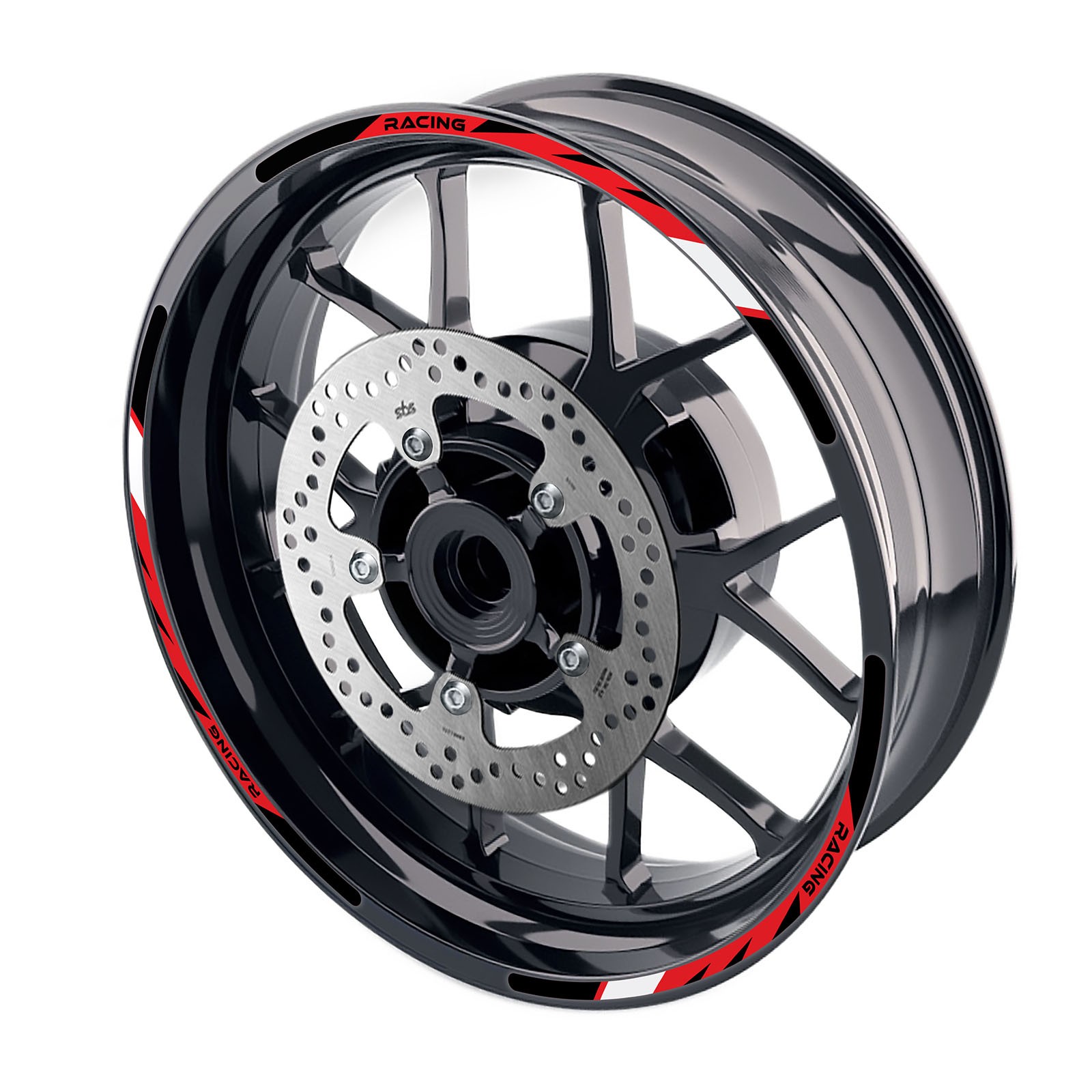 R02B For 2016-2019 Triumph STREET TWIN Red 17\'\' Wheel Sticker 18 17