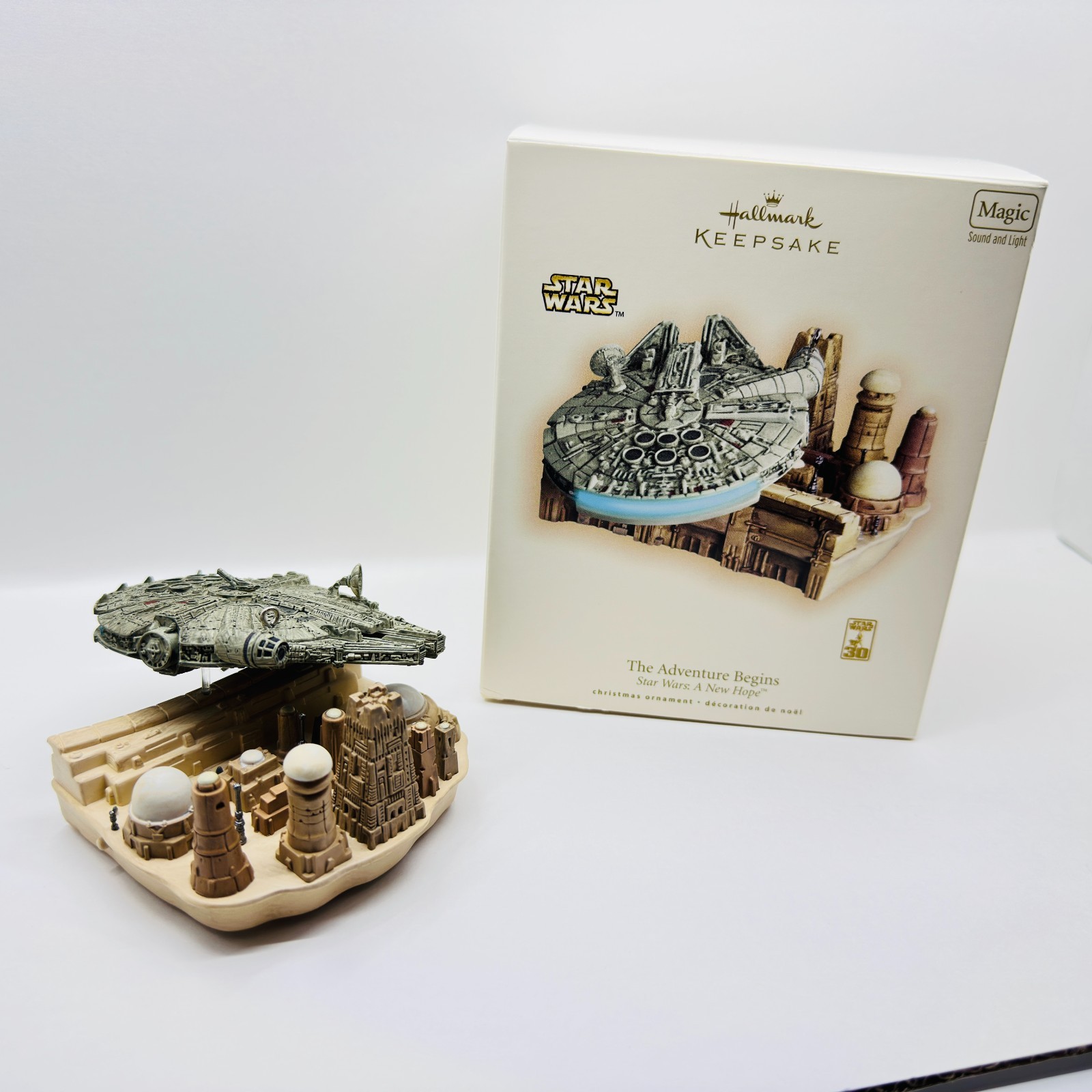 Hallmark Keepsake 2005 Star Wars TIE Advanced & Millennium Falcon Ornament Set