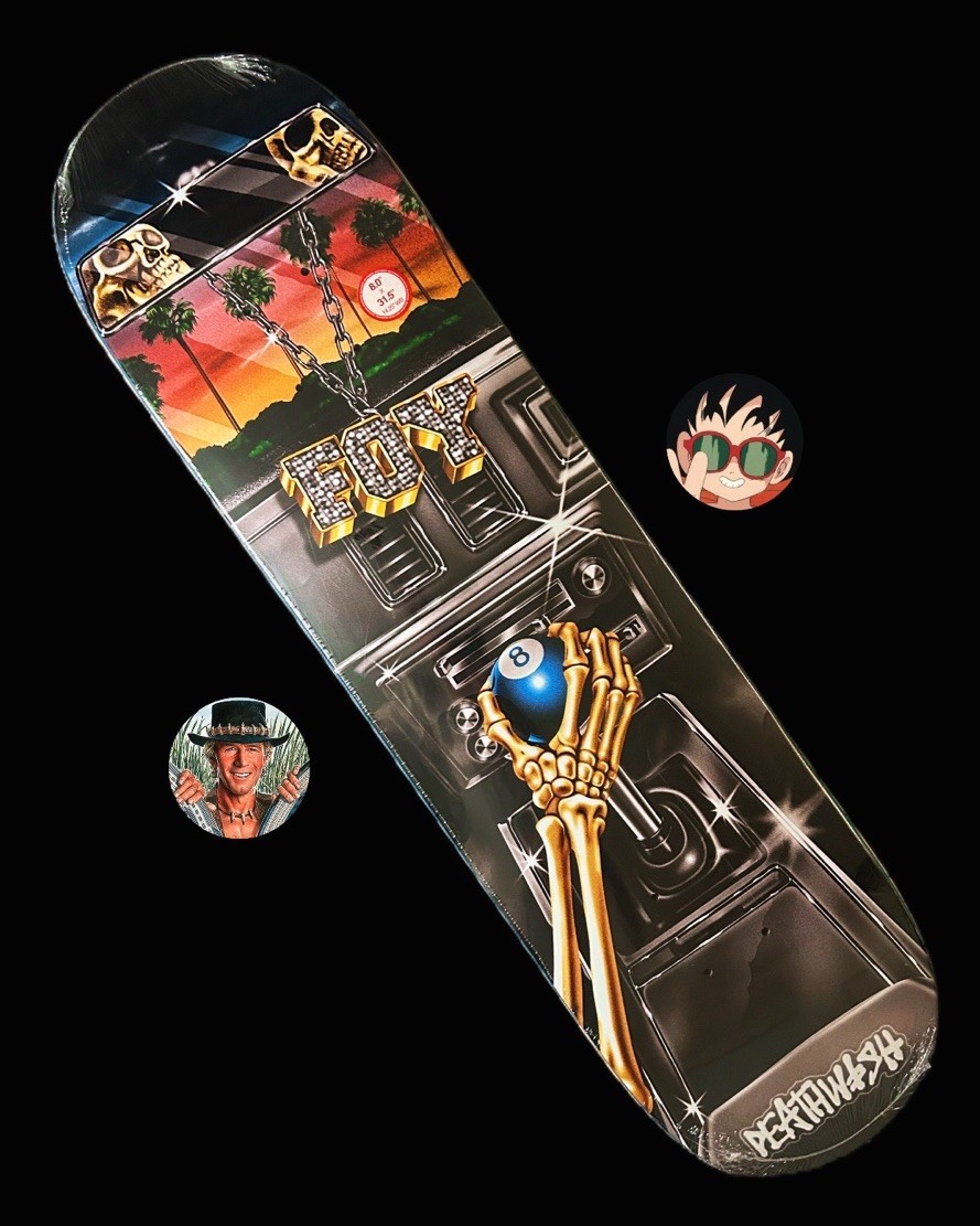RARE Jamie Foy Samborghini Deathwish Skateboard Deck 8.0” Reaper Stick Shift NEW