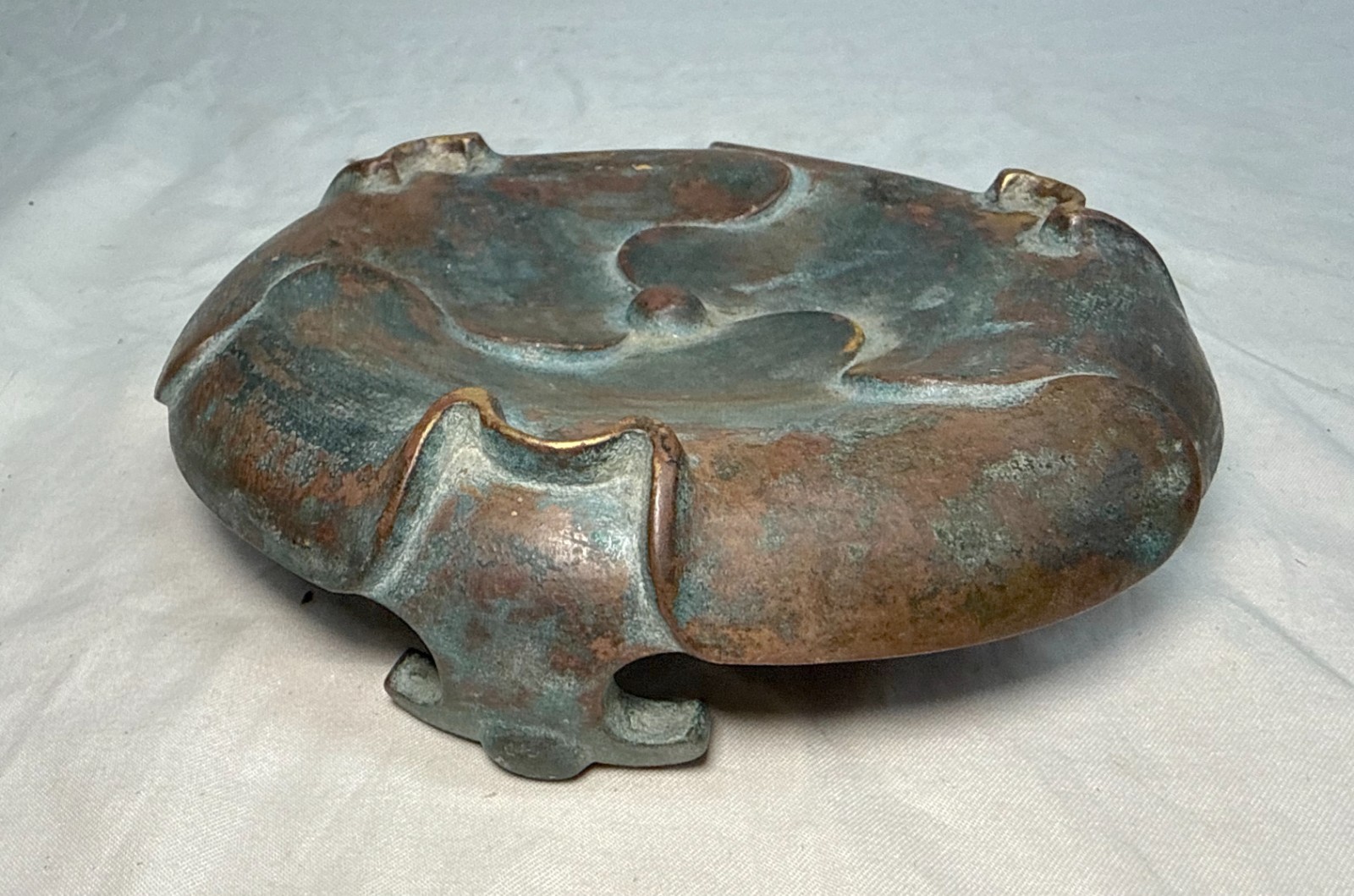 Antique 19th century Chinese Qing Dynasty bronze censer incense burner stand