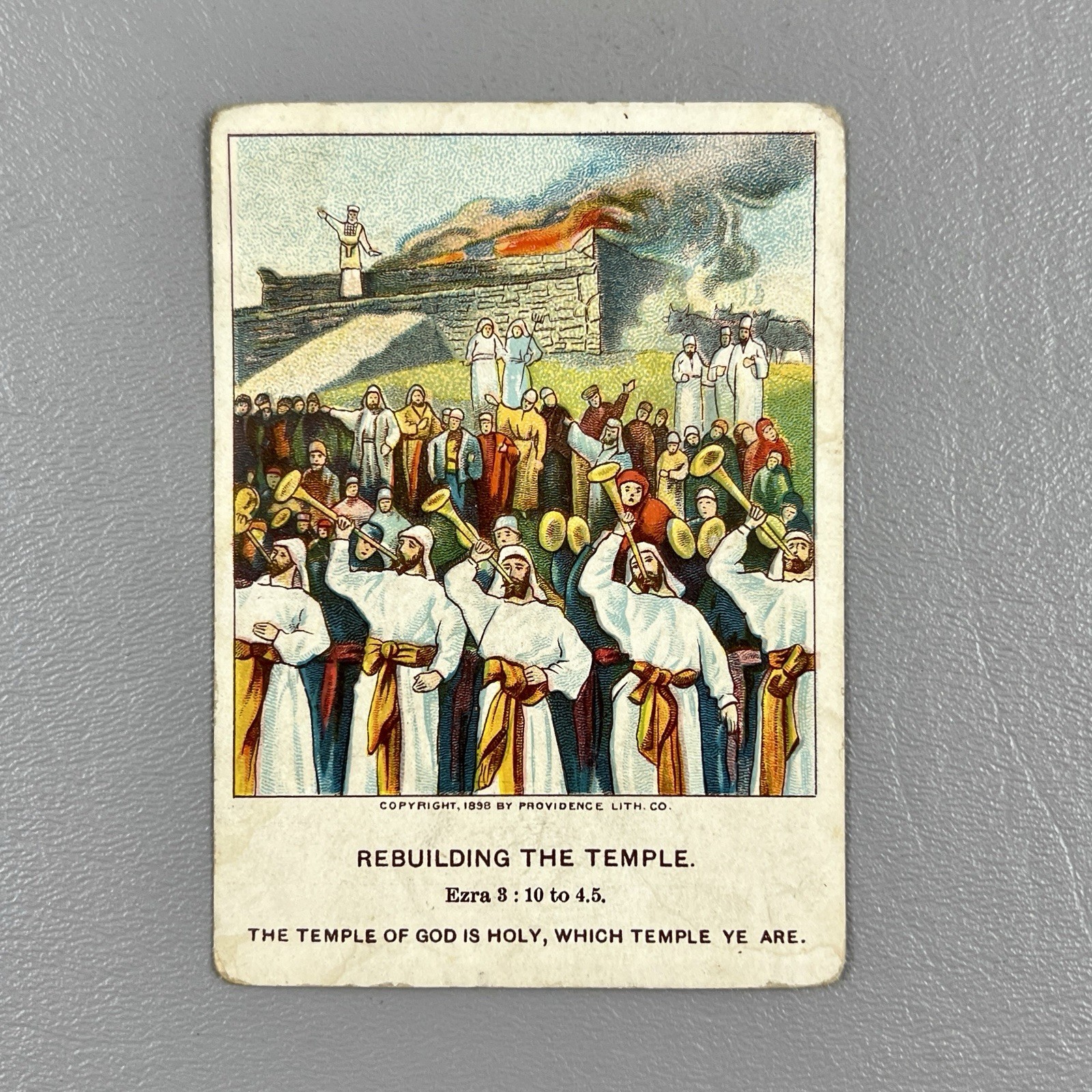 Victorian Trade Card 1899 Little Bible Lesson Pictures Vol 11 No 8 Rebuilding Victorian Trade Card 1899 Little Bible Lesson Pictures Vol 11 No 8 Rebuilding