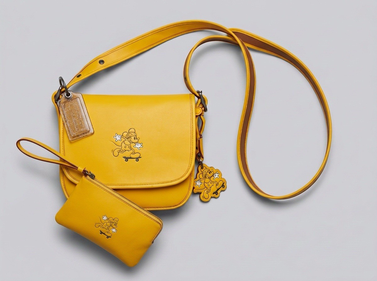 Coach x Disney Mickey Skateboard Patricia Crossbody F59359 Wristlet Charm Set