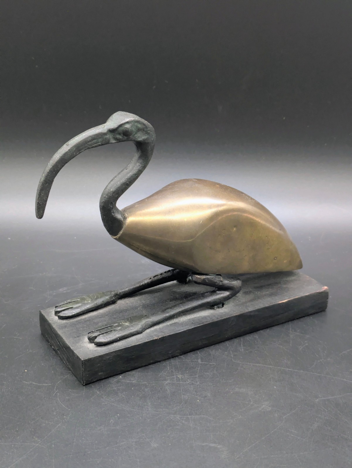 Vintage Egyptian-Themed Brass & Bronze Ibis