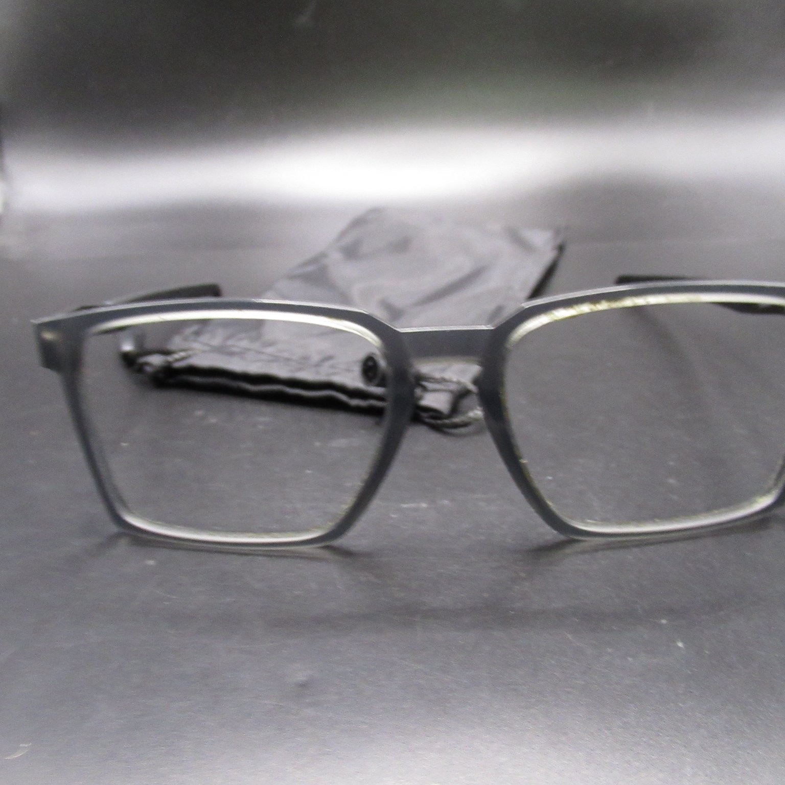 Oakley Exchange OX8055-0256 Satin Grey Smoke Rectangle Eyeglass Frames 56-17-136 Oakley Exchange OX8055-0256 Satin Grey Smoke Rectangle Eyeglass Frames 56-17-136
