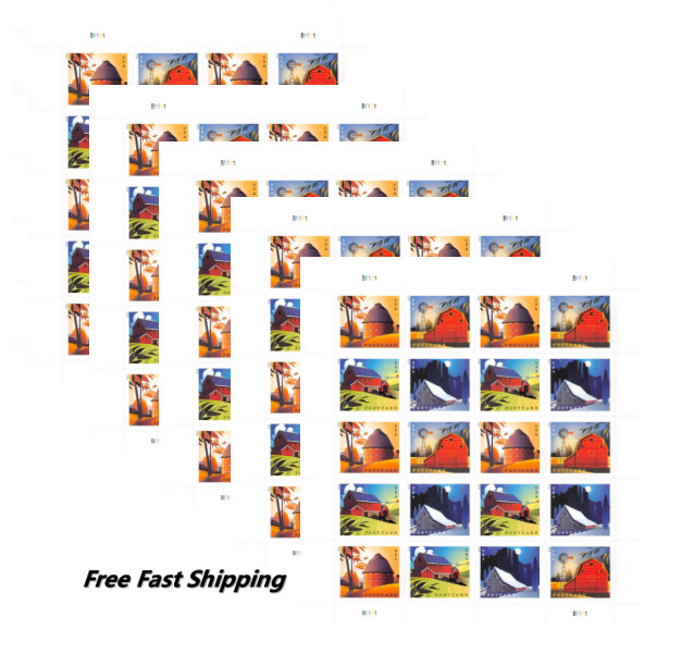 2021 Barns Postcard Rate 61¢, 100 Pcs MNH,5 Sheets 2021 Barns Postcard Rate 61¢, 100 Pcs MNH,5 Sheets
