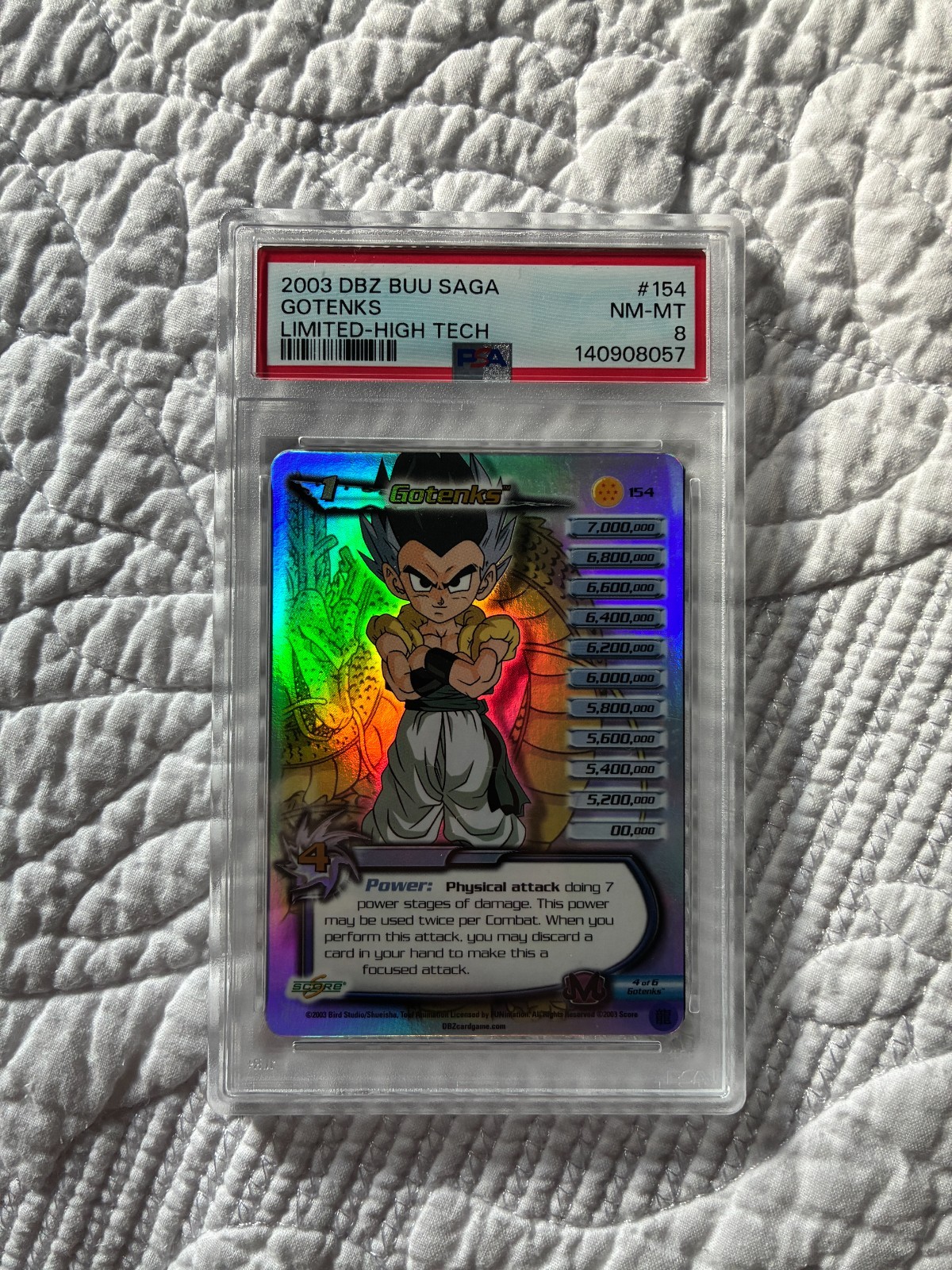 DBZ 2003 Gotenks Unlimited High Tech 4 of 6 #154 PSA 8