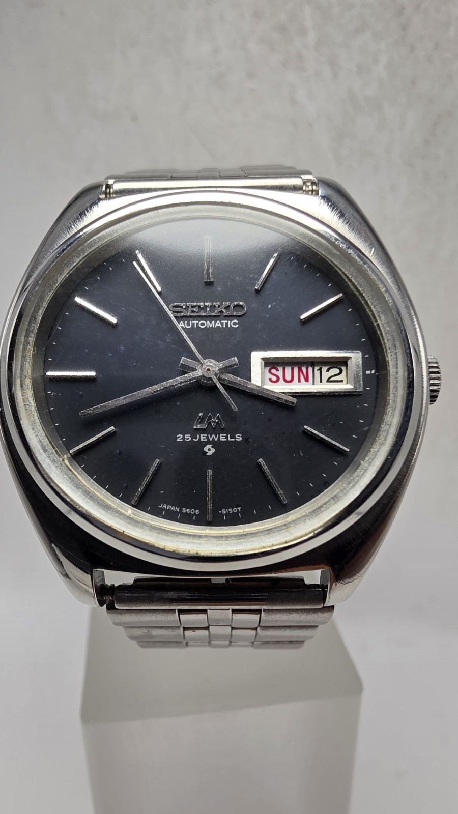 Seiko Lordmatic 5606-5050 Ellipse Shaped / Cushion Serviced Quickset Works 