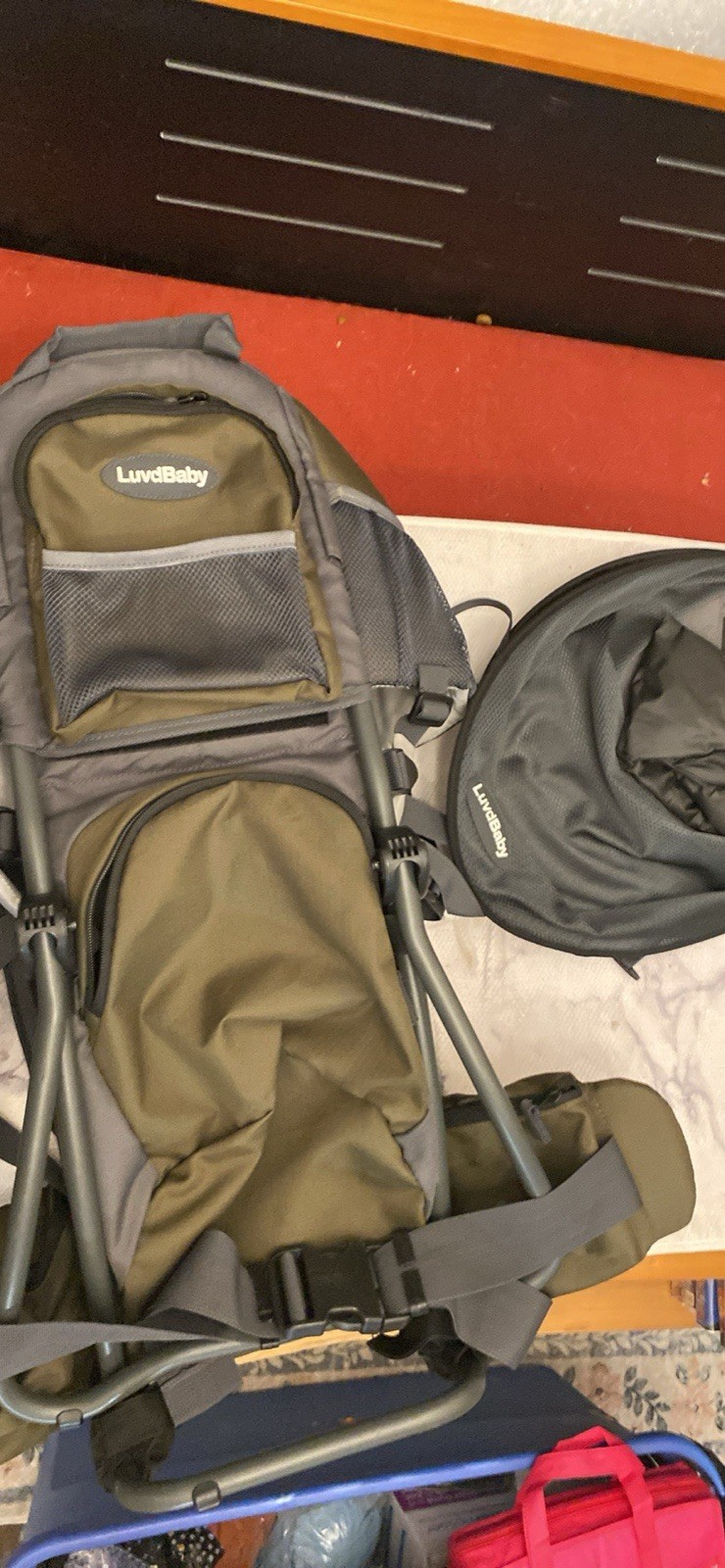 Luvdbaby Hiking Baby Carrier Premium Backpack - ArmyGreen/Grey