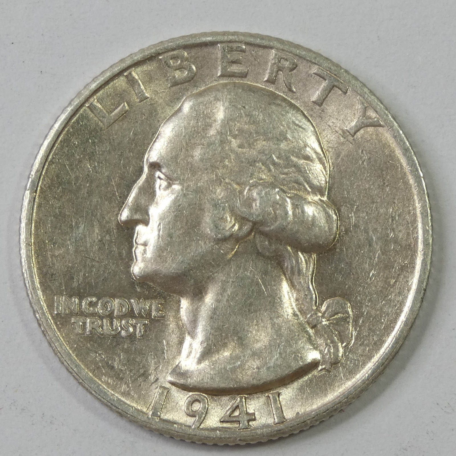 1941-S USA 25c Silver Washington Quarter Almost Uncirculated