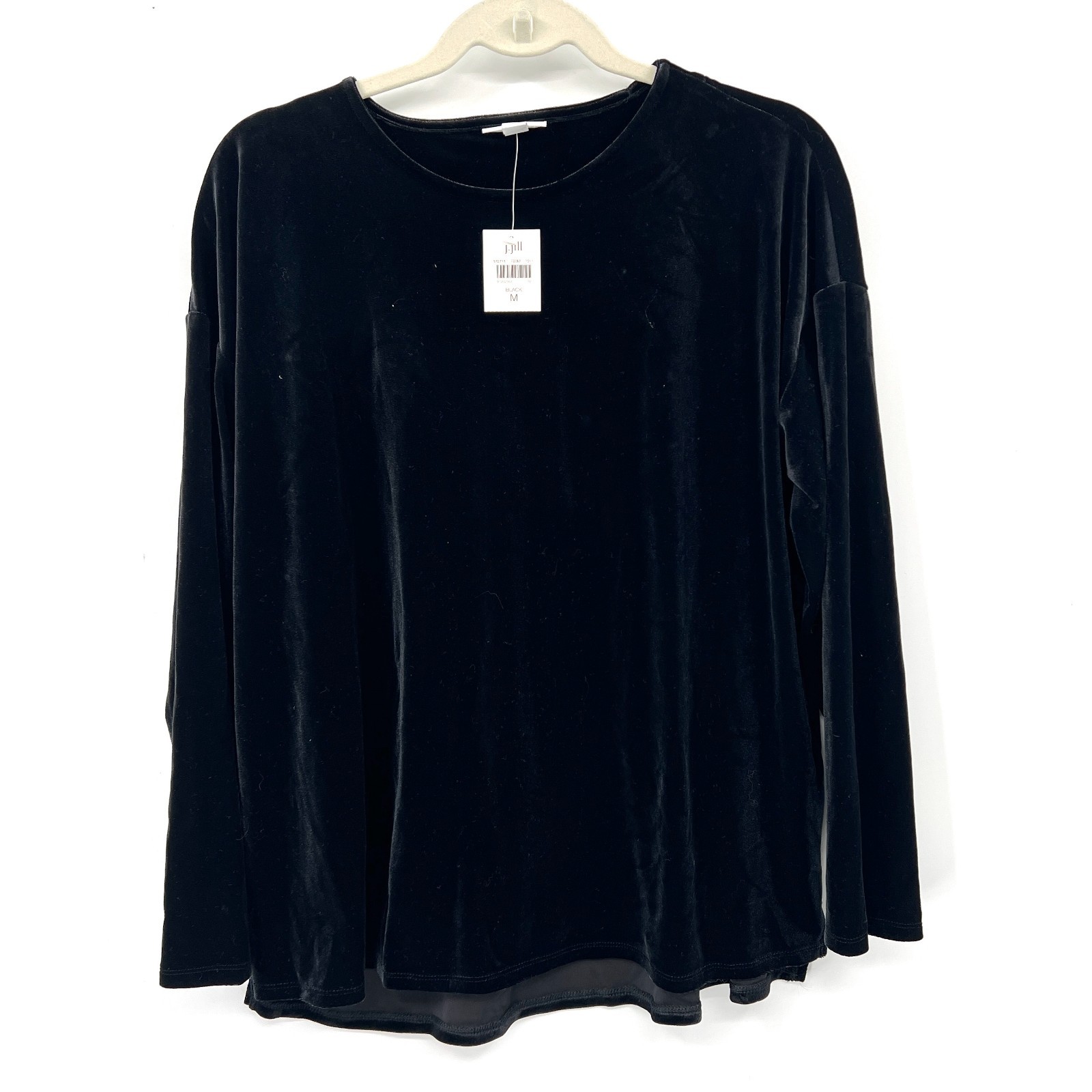 NEW J. Jill black velvet velour long sleeve top whimsigoth gothic emo M NEW J. Jill black velvet velour long sleeve top whimsigoth gothic emo M