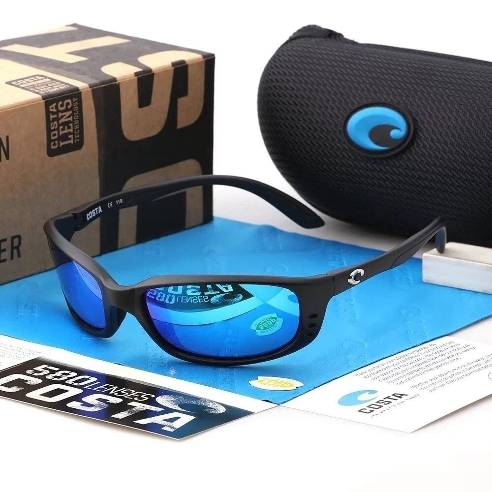 Costa Del Mar Brine Black Frame & Blue Mirror Polarized Sunglasses 580