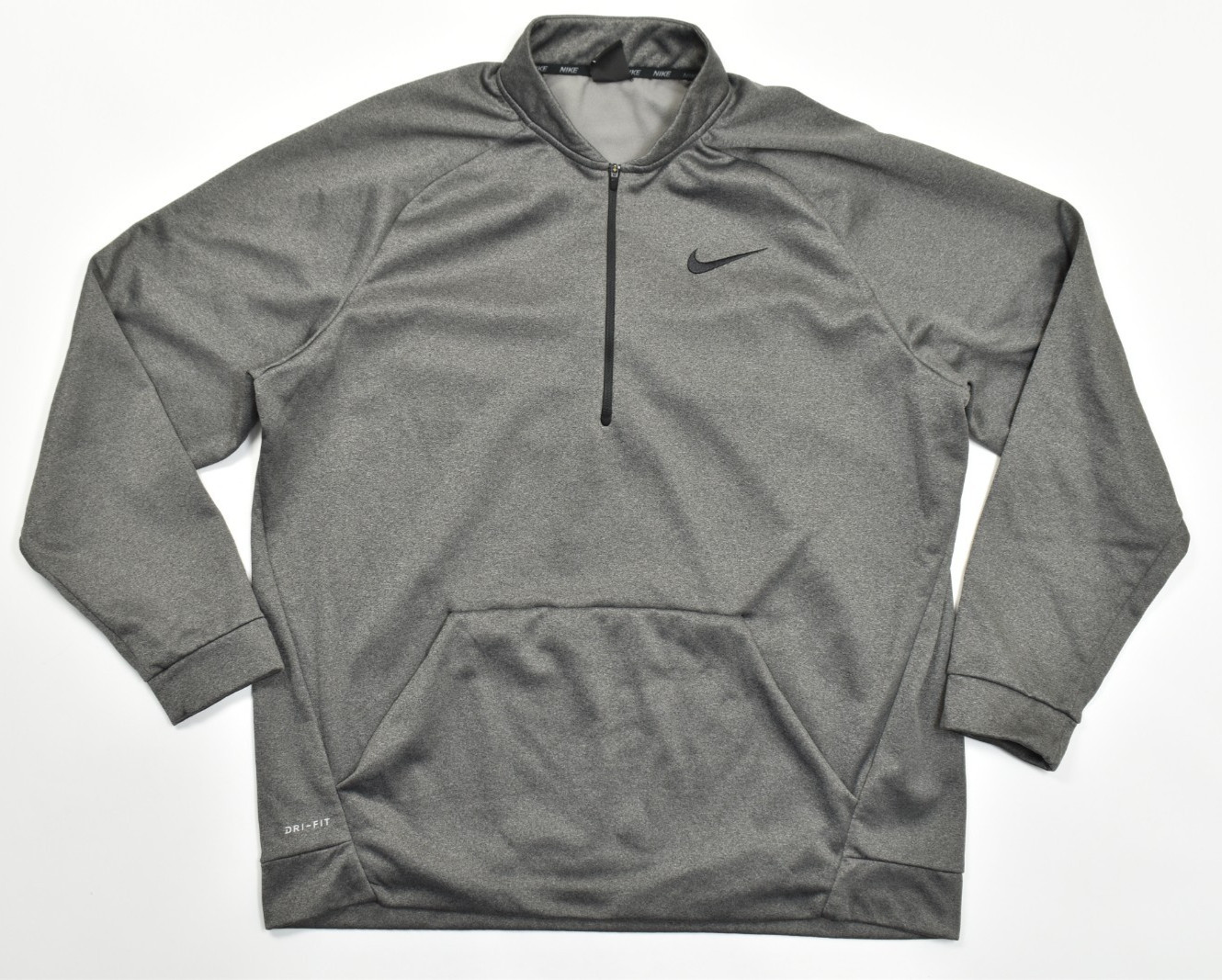 Nike Dri-Fit Mens XXL Gray 1/4 Zip Fleece Pullover Sweatshirt Kangaroo Pocket Nike Dri-Fit Mens XXL Gray 1/4 Zip Fleece Pullover Sweatshirt Kangaroo Pocket