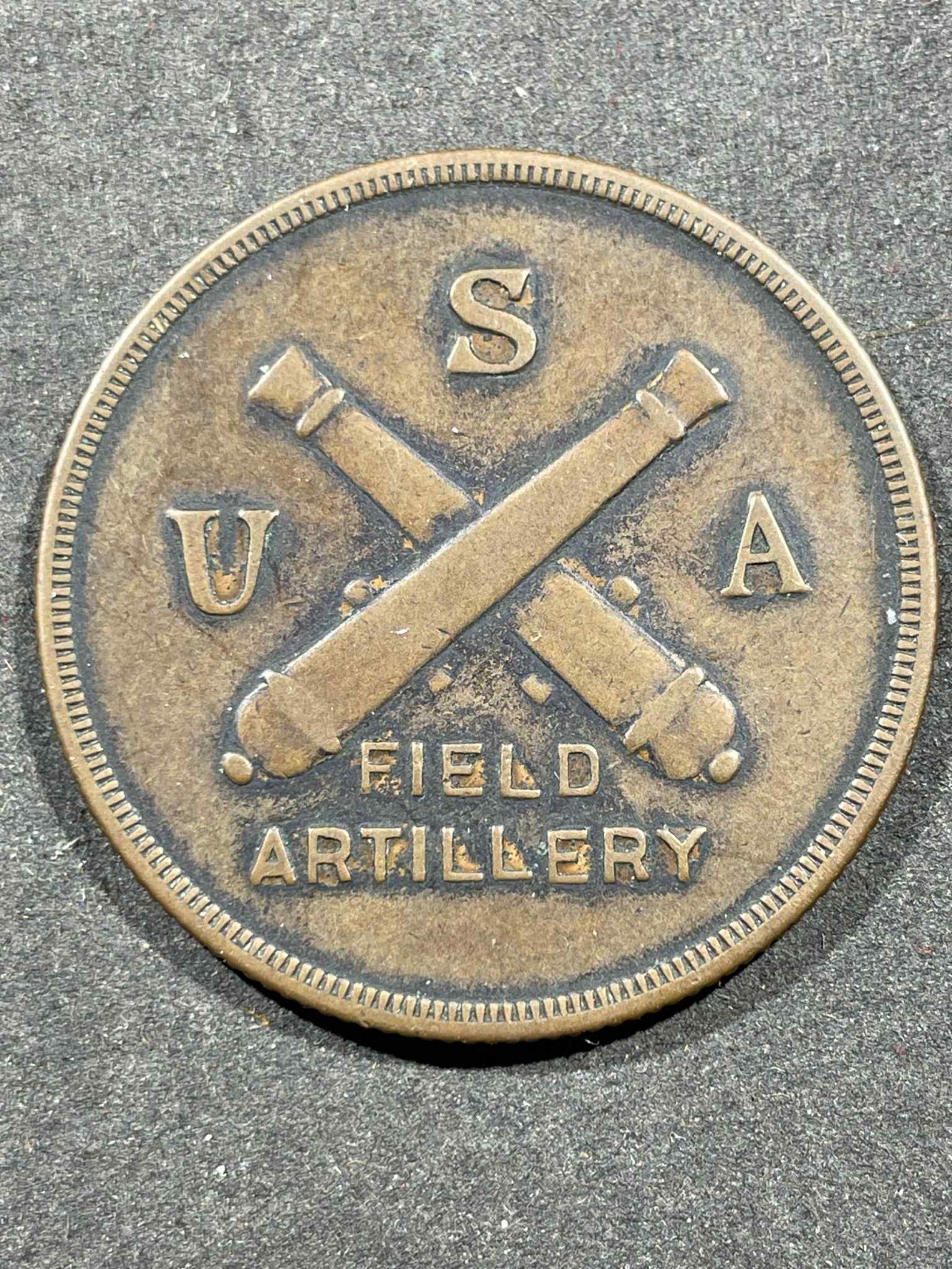 WW1 WWI US Army Military Field Artillery Engraved Medal - 81st FA Co F 6/24 1917