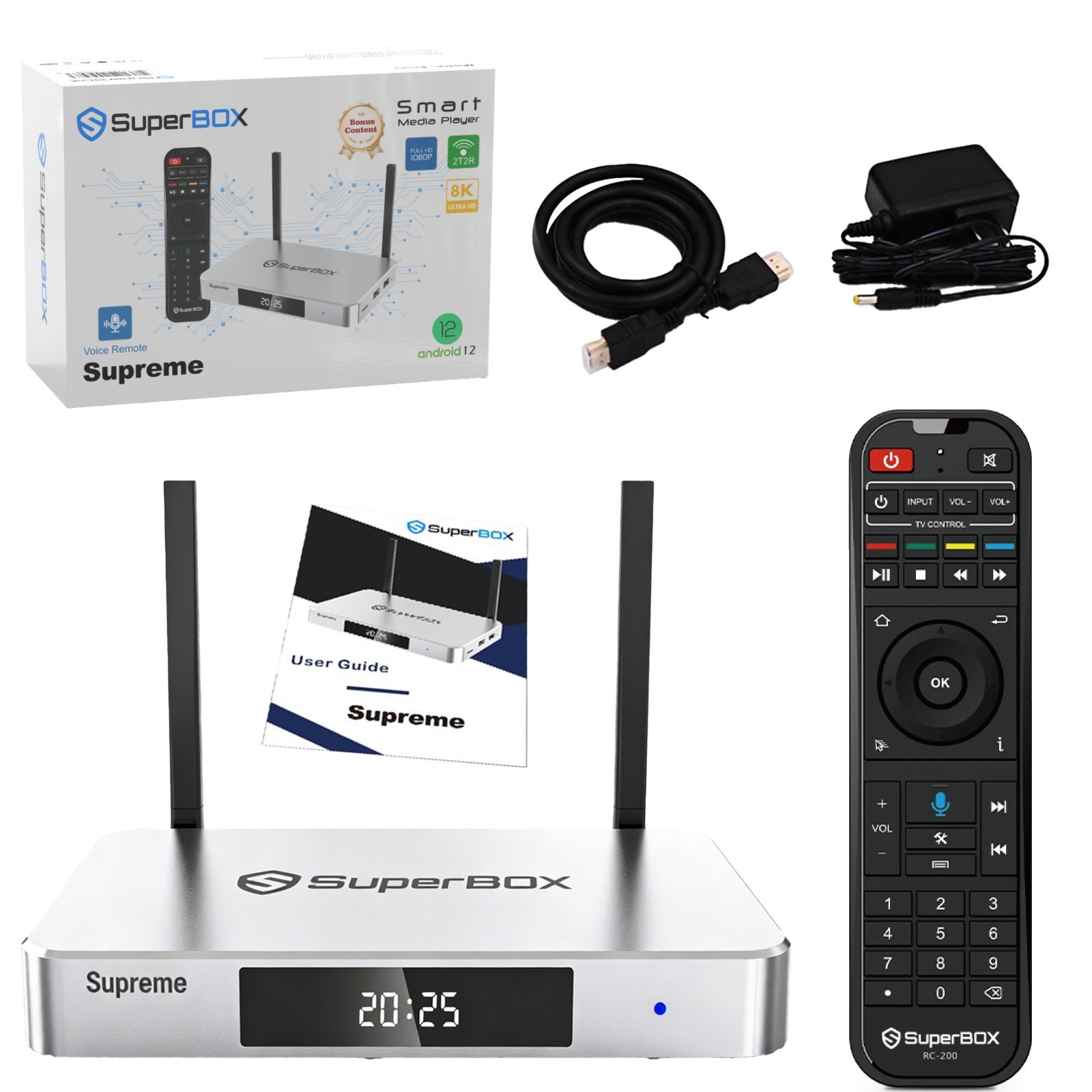 SuperBox Supreme Android 12 TV Box | 4GB RAM+128GB ROM | Bluetooth Voice Remote SuperBox Supreme Android 12 TV Box | 4GB RAM+128GB ROM | Bluetooth Voice Remote