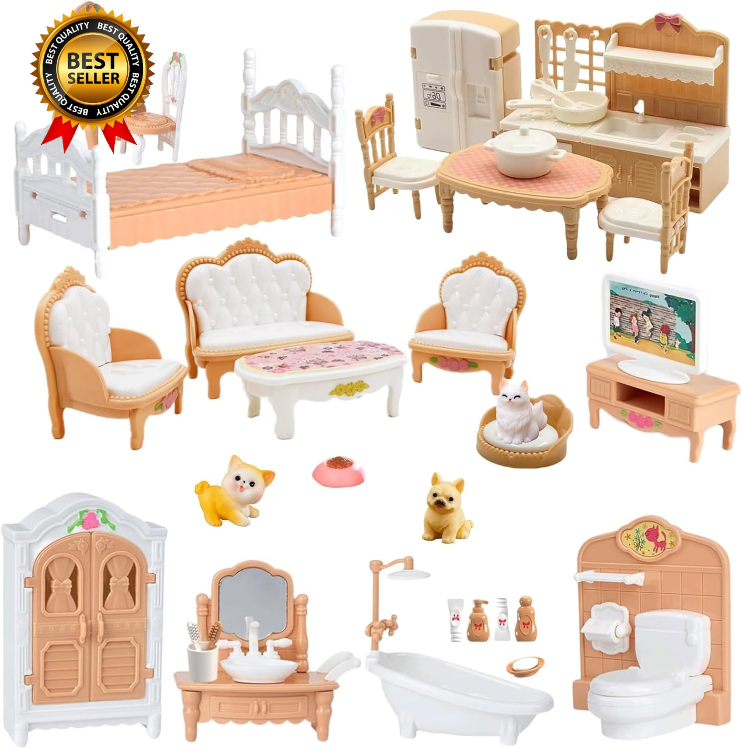 36Pcs Dollhouse Furniture Set Miniature 1 12 Scale Dolls House Accessories... 36Pcs Dollhouse Furniture Set Miniature 1 12 Scale Dolls House Accessories...