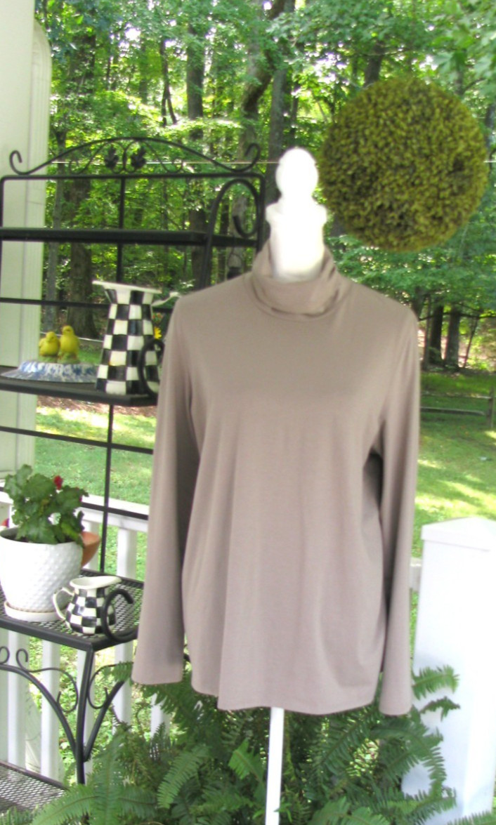 Pure J. Jill Relaxed Turtleneck top shirt blouse Large pima cotton long sleeve r