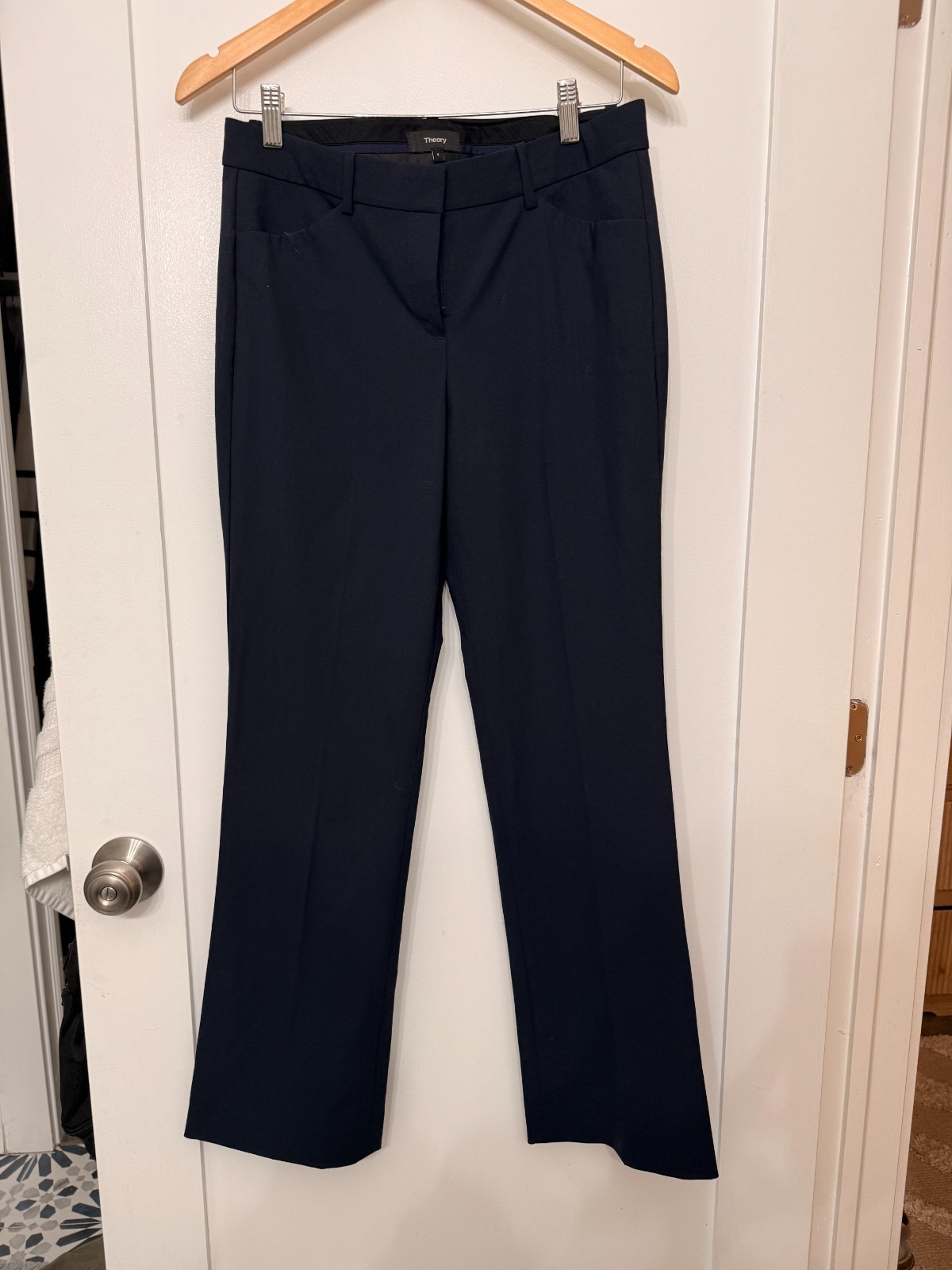 Theory Custom Max 2 Navy Cigarette Pants NWOT Size 4