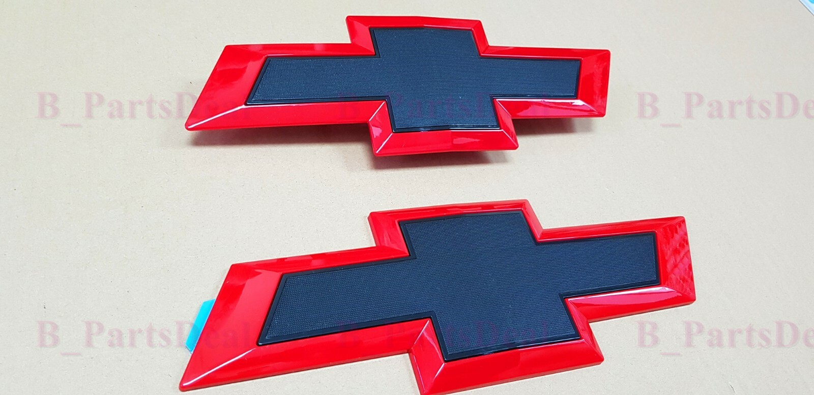 2PC Red Black Front Rear Bowtie Emblems 2016-2018 Silverado 1500 Colorado Sierra