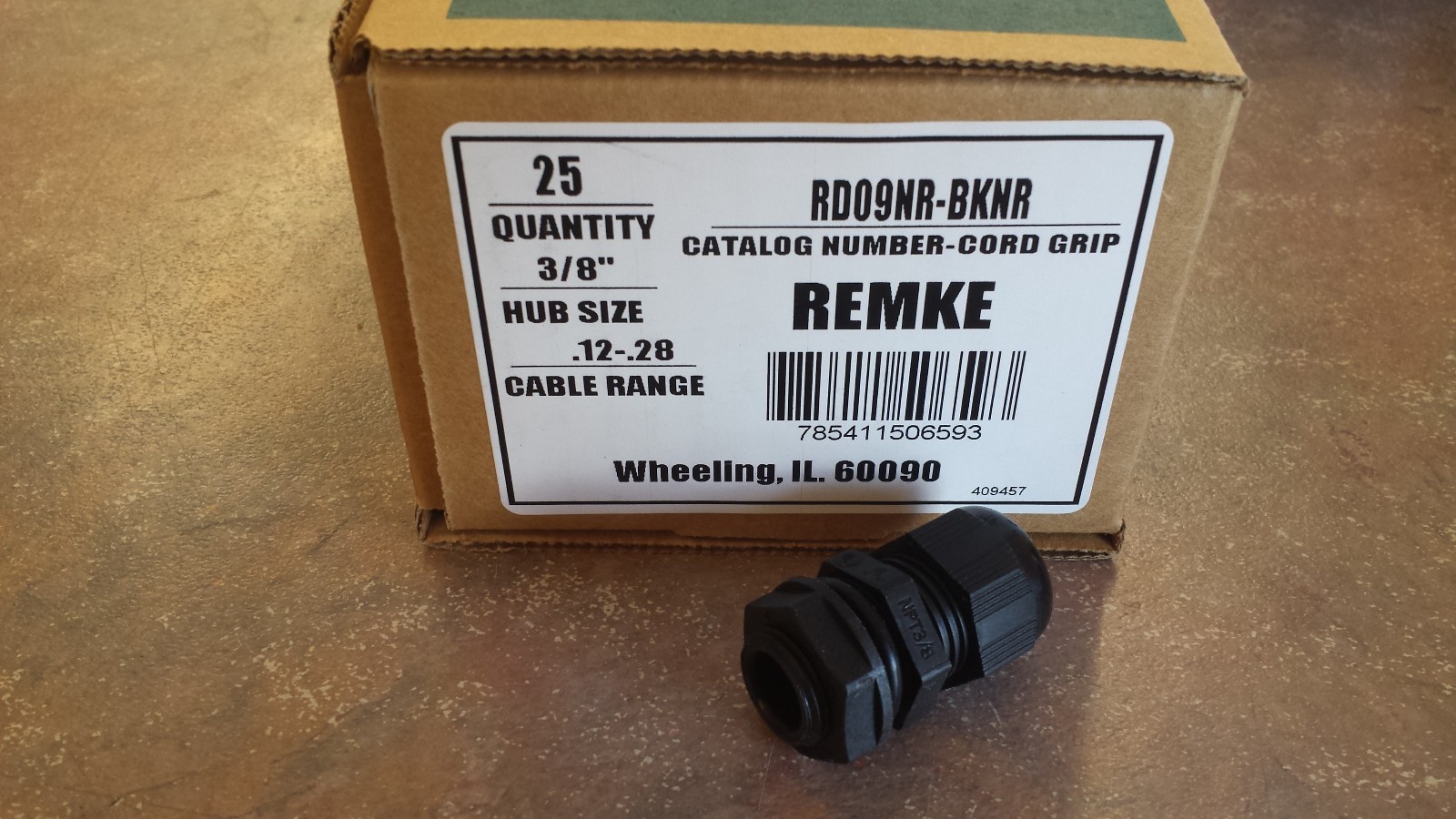 RD09NR-BKNR Remke Dome Cord Conn 3/8\ RD09NR-BKNR Remke Dome Cord Conn 3/8\